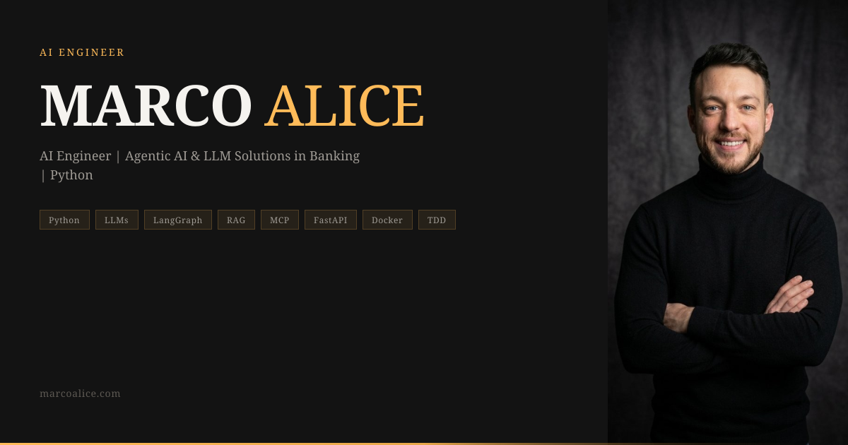 Marco Alice — AI Engineer & Python Developer